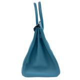 エルメス HERMES バーキン35 □K刻印　(2007年製) ブルージーン　シルバー金具 トゴ レディース ハンドバッグ