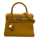 エルメス HERMES ケリー28 内縫い B刻 ナチュラルサブレ SV金具 トゴ レディース ショルダーバッグ