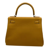 エルメス HERMES ケリー28 内縫い B刻 ナチュラルサブレ SV金具 トゴ レディース ショルダーバッグ