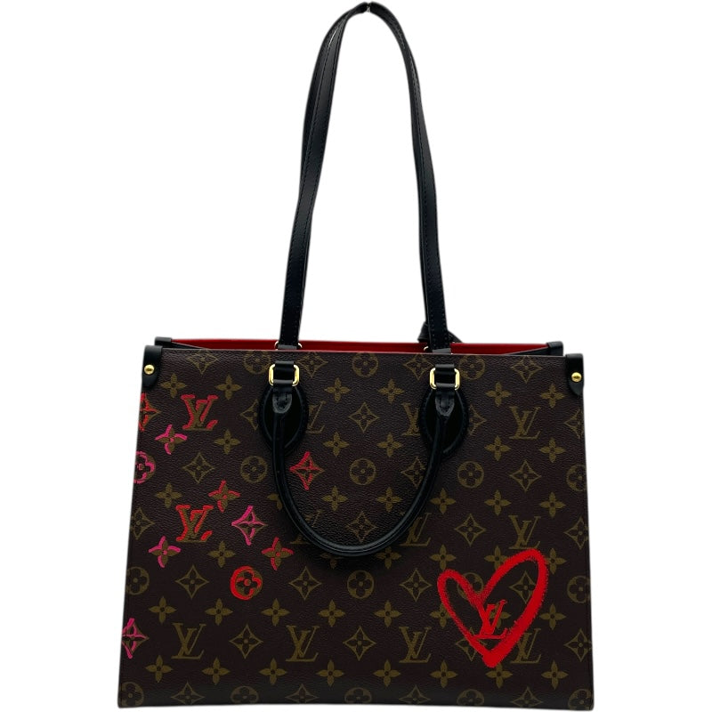 ルイ・ヴィトン LOUIS VUITTON オンザゴーMMフォールインラブ香港限定 M45888 ブラウン モノグラム レディース トートバッグ