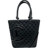 シャネル CHANEL カンボンライン ミディアム A23167 12番台 ブラック SV金具 カーフ レディース トートバッグ