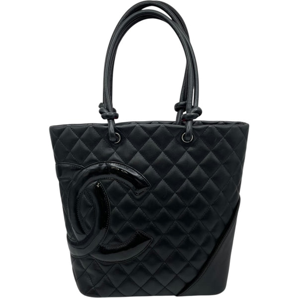 シャネル CHANEL カンボンライン ミディアム A23167 12番台 ブラック SV金具 カーフ レディース トートバッグ