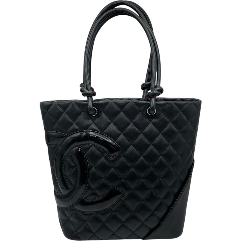 シャネル CHANEL カンボンライン ミディアム A23167 12番台 ブラック SV金具 カーフ レディース トートバッグ