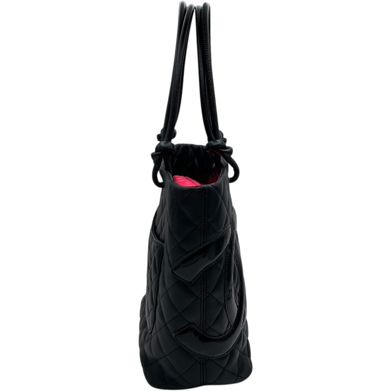 シャネル CHANEL カンボンライン ミディアム A23167 12番台 ブラック SV金具 カーフ レディース トートバッグ