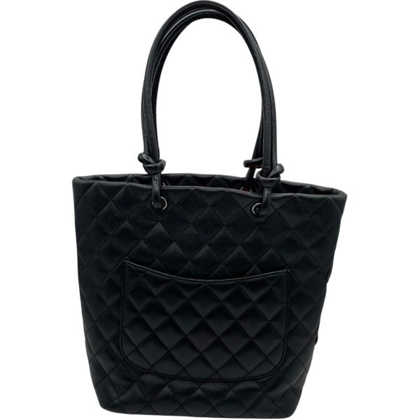 シャネル CHANEL カンボンライン ミディアム A23167 12番台 ブラック SV金具 カーフ レディース トートバッグ