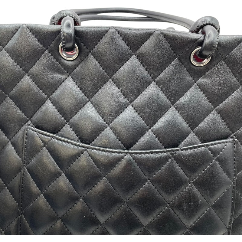 シャネル CHANEL カンボンライン ミディアム A23167 12番台 ブラック SV金具 カーフ レディース トートバッグ