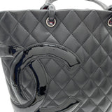 シャネル CHANEL カンボンライン ミディアム A23167 12番台 ブラック SV金具 カーフ レディース トートバッグ