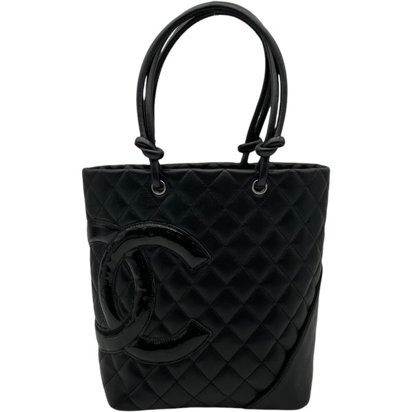 シャネル CHANEL カンボンライン トートミディアム A25167 12番台 ブラック SV金具 カーフ レディース トートバッグ