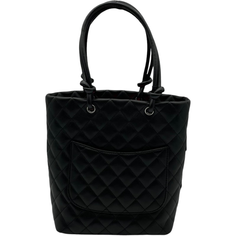 シャネル CHANEL カンボンライン トートミディアム A25167 12番台 ブラック SV金具 カーフ レディース トートバッグ