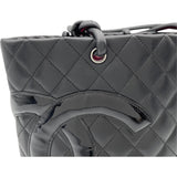 シャネル CHANEL カンボンライン トートミディアム A25167 12番台 ブラック SV金具 カーフ レディース トートバッグ