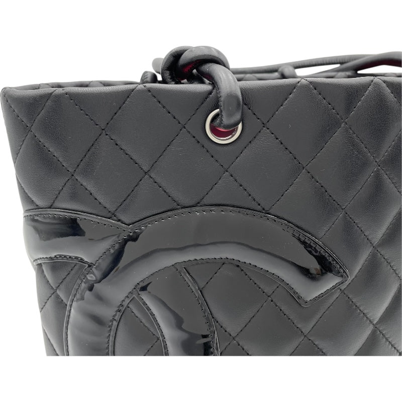 シャネル CHANEL カンボンライン トートミディアム A25167 12番台 ブラック SV金具 カーフ レディース トートバッグ