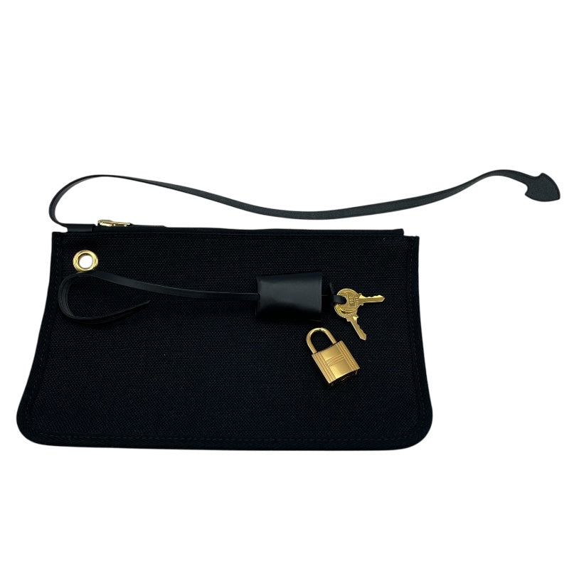 エルメス HERMES エールバッグジップPM U刻 ブラック GD金具 トワル/ヴァッシュハンター レディース ハンドバッグ