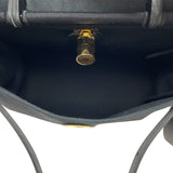 エルメス HERMES エールバッグジップPM U刻 ブラック GD金具 トワル/ヴァッシュハンター レディース ハンドバッグ