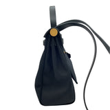 エルメス HERMES エールバッグジップPM U刻 ブラック GD金具 トワル/ヴァッシュハンター レディース ハンドバッグ