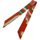 エルメス HERMES ツイリー BRIDES DE GALA SHADOW オレンジ シルク レディース スカーフ