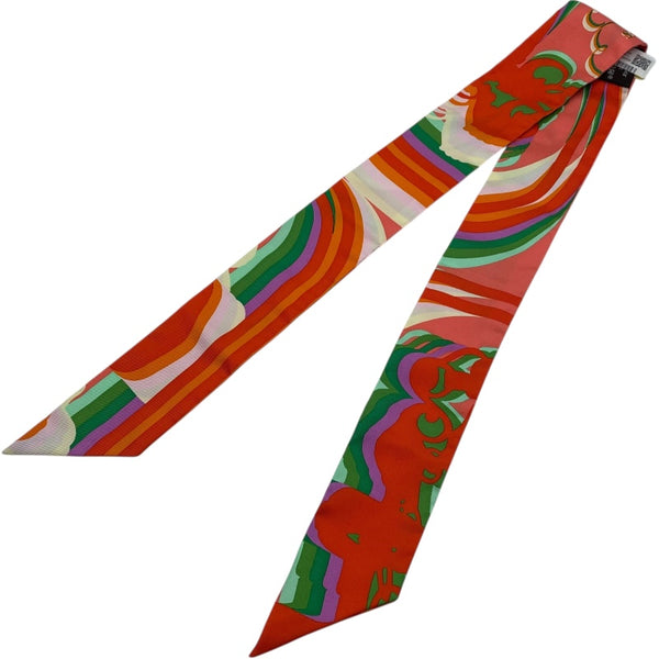 エルメス HERMES ツイリー BRIDES DE GALA SHADOW オレンジ シルク レディース スカーフ