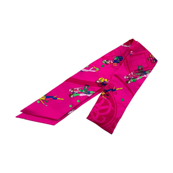 エルメス HERMES ツイリー EX-LIBRIS LES PARISIENNES ローズピンク シルク100％ レディース スカーフ