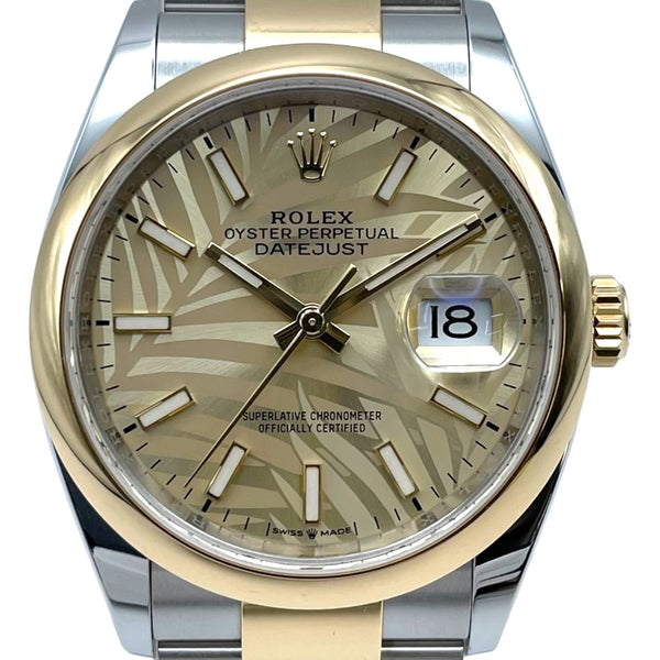 ロレックス ROLEX デイトジャスト36 パームモチーフ 126203 ゴールド/パームモチーフ K18/SS 自動巻き メンズ 腕時計