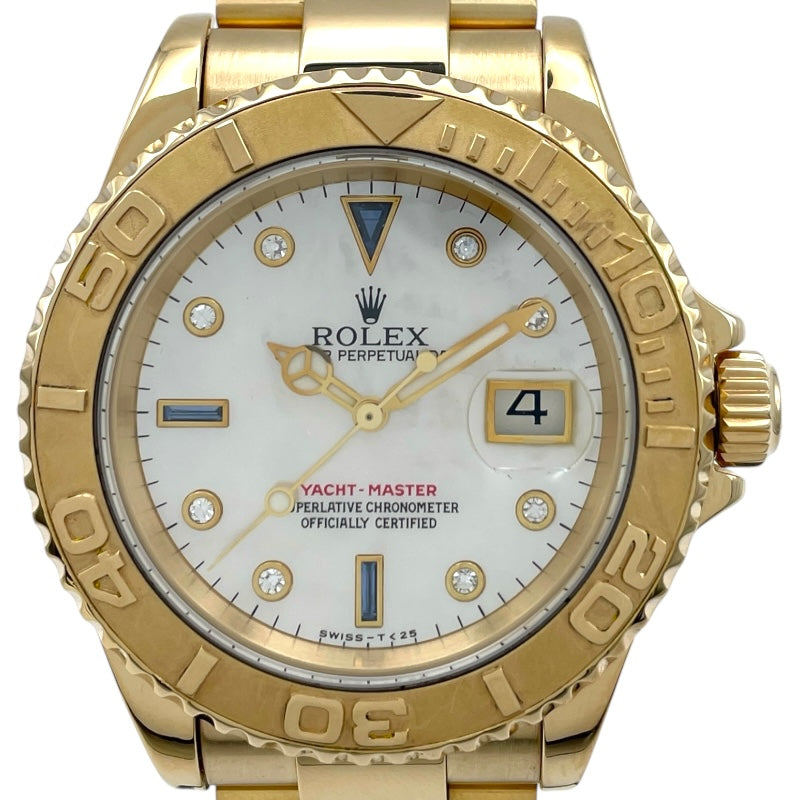ロレックス ROLEX ヨットマスター ホワイトシェル 16628NGS ホワイト K18YG 自動巻き メンズ 腕時計