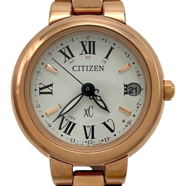 シチズン CITIZEN クロスシー ハッピーフライト ES9002-58A ホワイト GP クオーツ レディース 腕時計