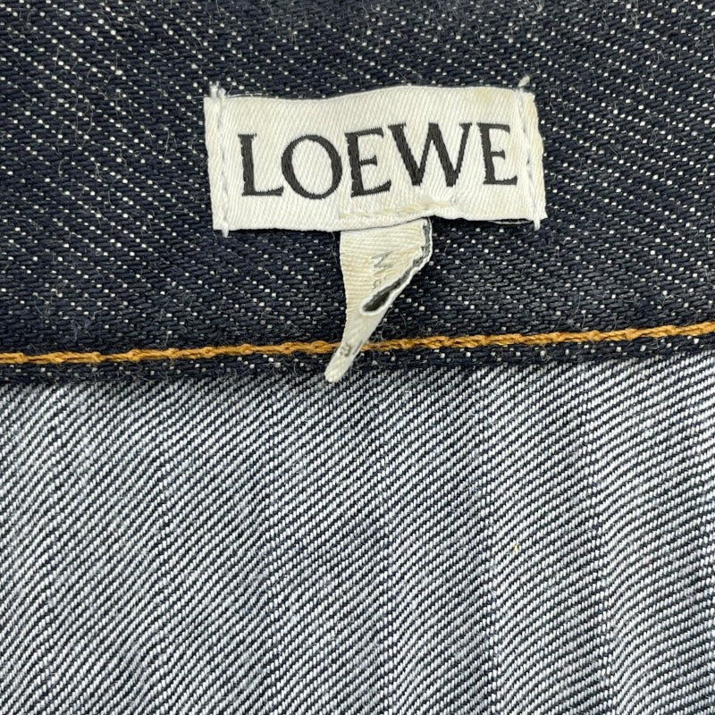 ロエベ LOEWE バックプリーツデニムスカート S359344XAY ネイビー