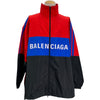 バレンシアガ BALENCIAGA ロゴプリントジップアップジャケット 534317 レッド/ブルー/ブラック ポリエステル メンズ ナイロンジャケット