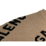 バレンシアガ BALENCIAGA オールオーバーロゴニットセーター 620983 ベージュ ウール メンズ セーター