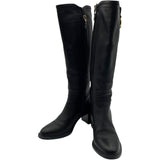 サルヴァトーレ・フェラガモ Salvatore Ferragamo ガンチーニ装飾ロングブーツ ブラック レザー レディース ブーツ