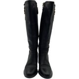 サルヴァトーレ・フェラガモ Salvatore Ferragamo ガンチーニ装飾ロングブーツ ブラック レザー レディース ブーツ