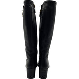 サルヴァトーレ・フェラガモ Salvatore Ferragamo ガンチーニ装飾ロングブーツ ブラック レザー レディース ブーツ