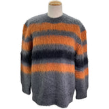 バーバリーロンドン BURBERRY LONDON ボーダーモヘアニットセーター 8037217 グレー モヘア メンズ セーター