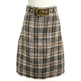 グッチ GUCCI GGバックルツイードスカート 423871 ブラウン ウール レディース スカート