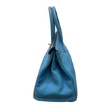 エルメス HERMES バーキン35 □B刻 ブルージーン　ゴールド金具 フィヨルド レディース ハンドバッグ