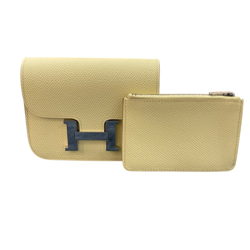 エルメス HERMES コンスタンススリム W刻印 ジョーヌミルトン シルバー金具 エプソン レディース ポーチ