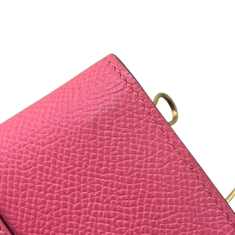 エルメス HERMES ベアン4連キーケース X刻 ローズリップスティック