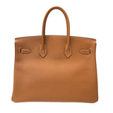 エルメス HERMES バーキン35 □K刻 ゴールド ゴールド金具 レディース ハンドバッグ