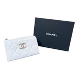 シャネル CHANEL マトラッセコインケース ホワイト GD金具 キャビアスキン/GD金具 レディース コインケース