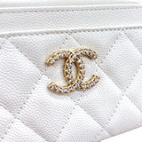 シャネル CHANEL マトラッセコインケース ホワイト GD金具 キャビアスキン/GD金具 レディース コインケース