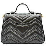 グッチ GUCCI GGマーモント ミニトップハンドルバッグ 547260 ブラック ゴールド金具 レザー レディース ハンドバッグ