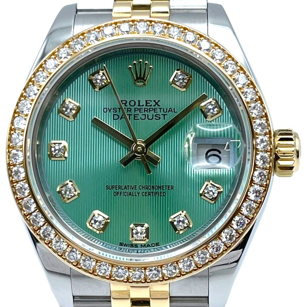 ロレックス ROLEX デイトジャスト28 タペストリー/ミントグリーン 279383RBR ミントグリーン K18YG×SS 自動巻き レディース 腕時計