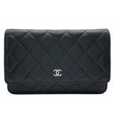 シャネル CHANEL マトラッセチェーンウォレット AP0250 ブラック SV金具 キャビアスキン レディース ウォレットチェーン