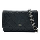 シャネル CHANEL マトラッセチェーンウォレット AP0250 ブラック SV金具 キャビアスキン レディース ウォレットチェーン