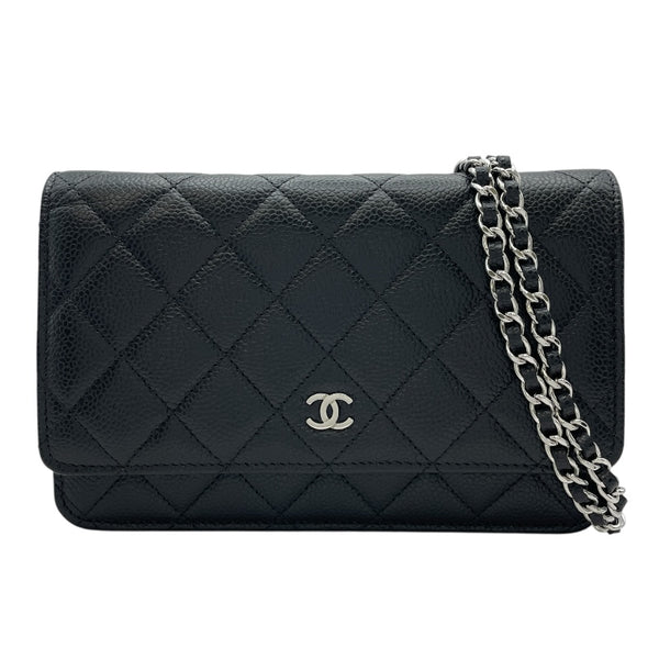 シャネル CHANEL マトラッセチェーンウォレット AP0250 ブラック SV金具 キャビアスキン レディース ウォレットチェーン
