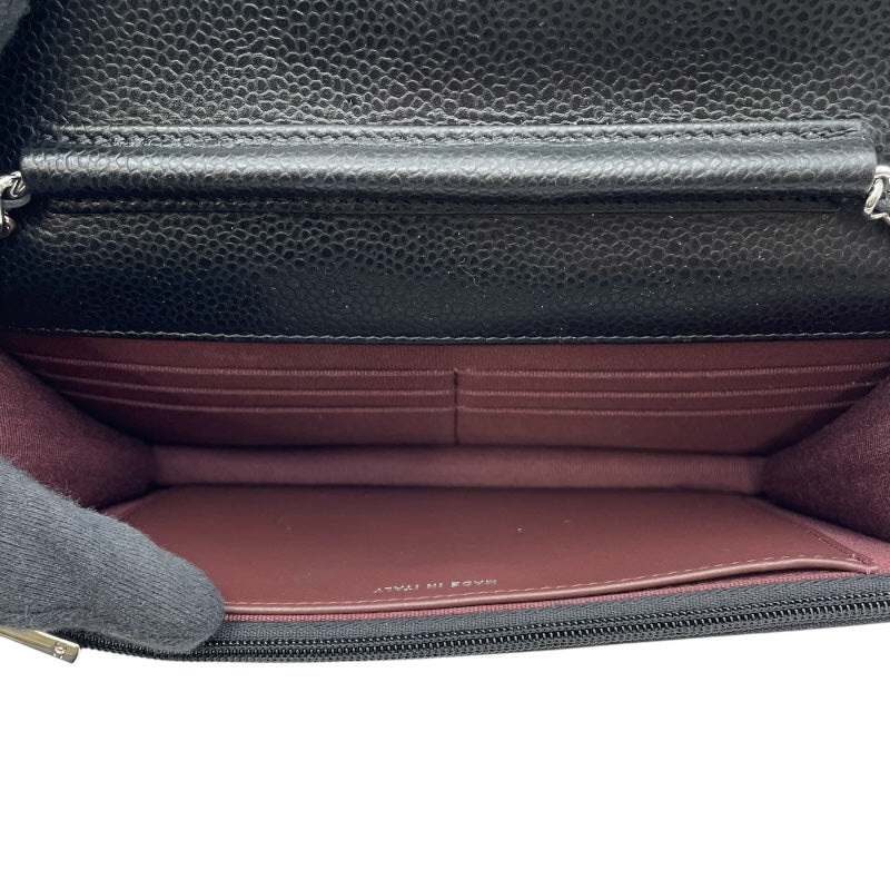 シャネル CHANEL マトラッセチェーンウォレット AP0250 ブラック SV金具 キャビアスキン レディース ウォレットチェーン