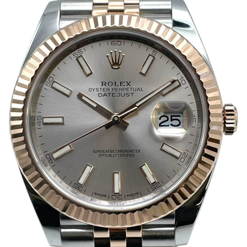 ロレックス ROLEX デイトジャスト 41 サンダスト　 126331 シャンパンゴールド/サンダスト　 PG/SS 自動巻き メンズ 腕時計