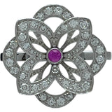 ルイ・ヴィトン LOUIS VUITTON クラッカントオープンフラワーダイヤリング ホワイトゴールド 750/ピンクサファイア/ダイヤモンド ジュエリー