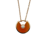 カルティエ Cartier アミュレットネックレス ピンクゴールド Au750 カーネリアン ジュエリー