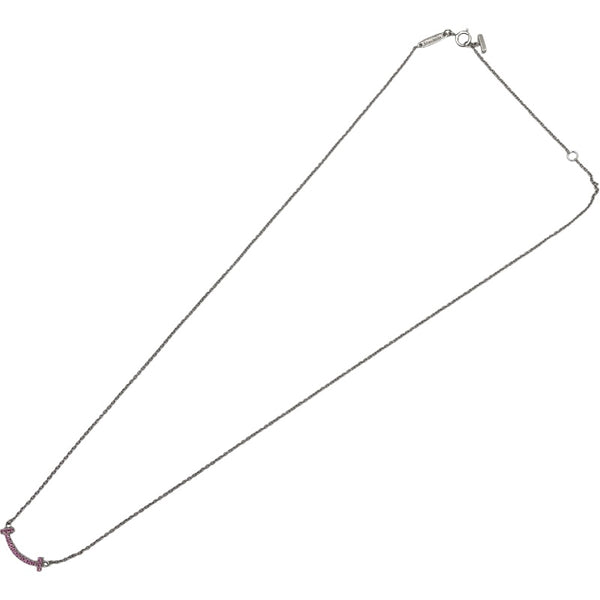 ティファニー TIFFANY＆CO Tスマイルネックレスマイクロミニ ホワイトゴールド Au750 ジュエリー