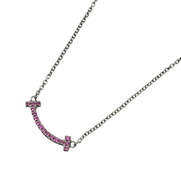 ティファニー TIFFANY＆CO Tスマイルネックレスマイクロミニ ホワイトゴールド Au750 ジュエリー