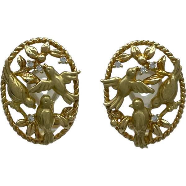 タサキ TASAKI 小鳥イヤリング ゴールド K18/ダイヤモンド ダイヤモンド ジュエリー